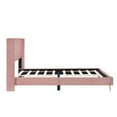 thumbnail image 5 of Morden Corduroy Upholstered Queen Bed Frame with Upholstered Headboard No Box Spring Needed Wood Low Profile Platform Bed with Metal Legs, Easy Assembly (Pink,Queen), 5 of 9