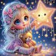 thumbnail image 1 of Kit Con Forma Especial Parcial DIY 5D Niña 30x30cm, 1 of 9