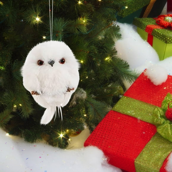 Christmas Owl Hanging 2Pcs Christmas Cute Owl Hanging Gift Simulation Animal Pendant Xmas Tree Pendant Home Holiday Party Decoration
