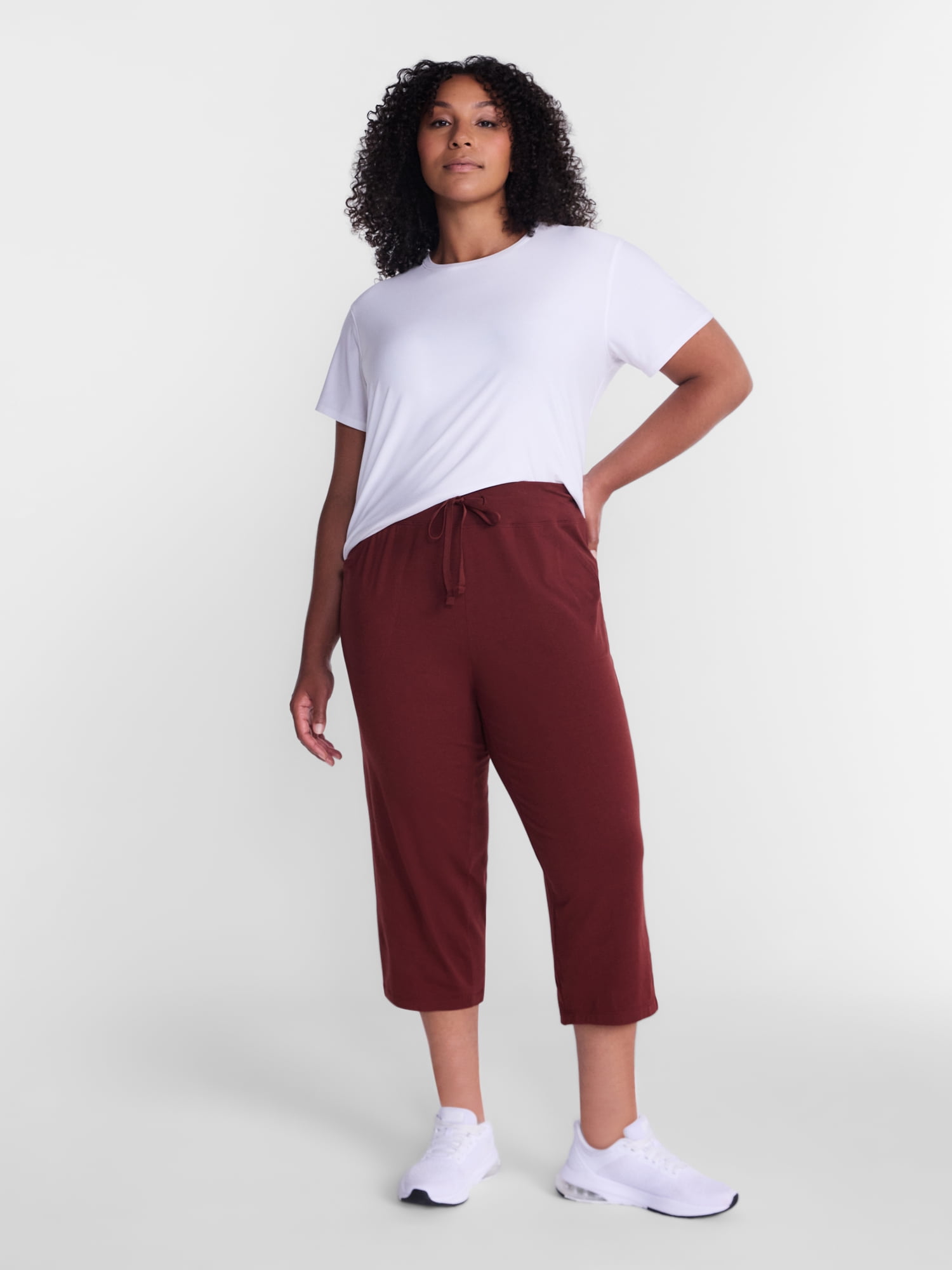 Athletic Works Women's and Women's Plus Knit Capri Pants, 22" Inseam, Sizes XS-4X
