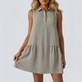 thumbnail image 4 of Odbmxy Summer Women's Shirt Dress Collared Casual Sleeveless Plain Shift Womens Dresses Mini Everyday Tiered, 4 of 6