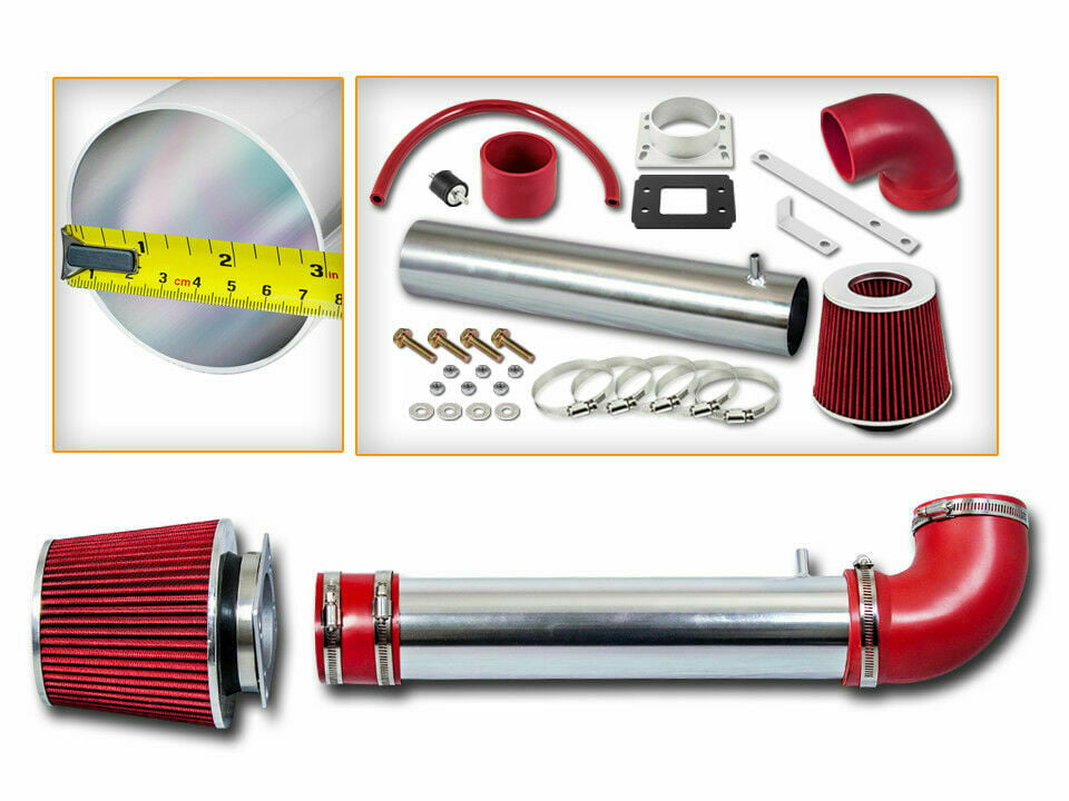 Filter Combo RED Compatible For 04-07 Pontiac Grand Prix V8 5.3L Rtunes Racing Short Ram Air Intake Kit 