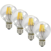 SleekLighting 8Watt G25 LED Filament Dimmable General Purpose Household Light Bulb, Warm White 2700K, E26 Medium Base 4 Pack