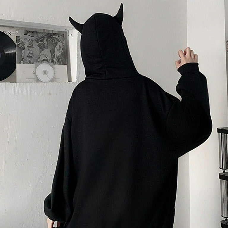 Women Gothic Punk Black Long Sleeve Hoodies Jacket Harajuku Women Gothic Punk Black Long Sleeve Hoodies Jacket Harajuku