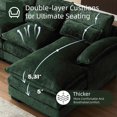thumbnail image 6 of BISHE U-Shaped Sectional Cloud Sofa, 110" Chenille Modular Couch with Double Chaise, 4-Seater Comfy Sleeper Sofa for Living Room, Modern Oversized Upholstered Furniture, Emerald Green, 6 of 6