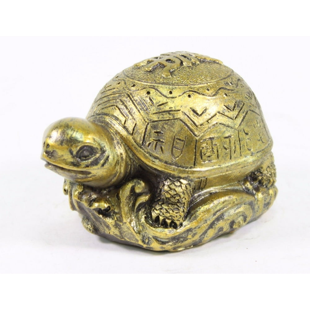 3" Gold Feng Shui Lucky Turtle Statue Figurine Paperweight Gift Home
