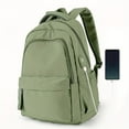 thumbnail image 2 of 1pc Simple Solid Color Backpack Men's Simple Large Capacity Computer Bag, Large Capacity Travel Backpack, Women's College Student High School Junior High School Student Schoolbag, 2 of 5