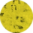 thumbnail image 1 of Ahgly Company Machine Washable Indoor Round Persian Yellow Bohemian Area Rugs, 8' Round, 1 of 4