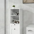 thumbnail image 6 of Newboti Furniture One-Compartment One-Drawer Tilt-Out Laundry Sorter Cabinet - White 79143, 6 of 16