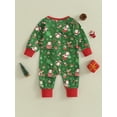 thumbnail image 4 of Wassery Baby Christmas Jumpsuit for Girls Boys Infant Christmas Clothes Long Sleeve Crew Neck Christmas Santa Claus Print Romper 3M 6M 12M, 4 of 9