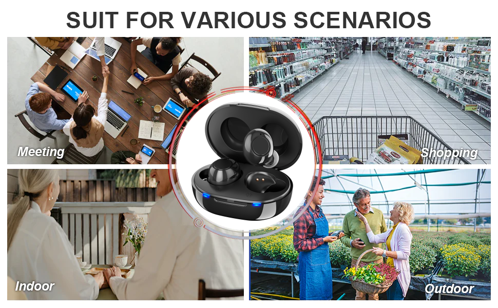 Jinghao Personal Sound Amplifier Product  for Ears for Seniors Adults with Rechargeable Charging