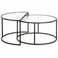 thumbnail image 2 of Evelyn&Zoe Luna Round & Demilune Nested Coffee Table in Satin Nickel, 2 of 9