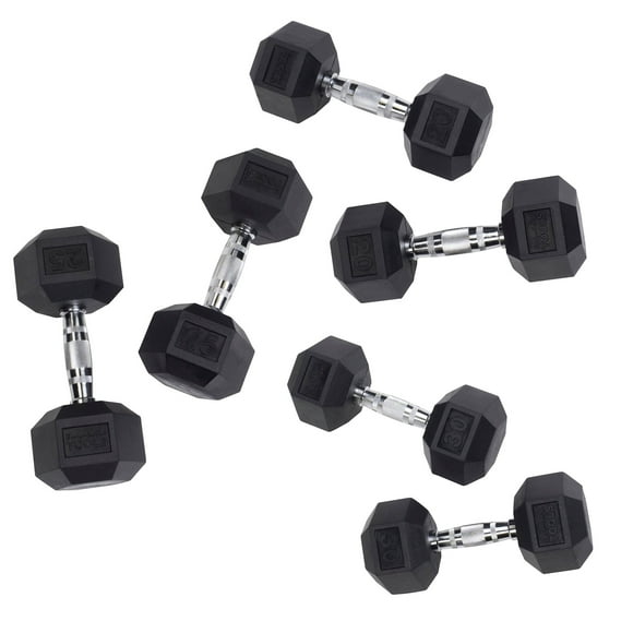 Rubber Dumbbell Set