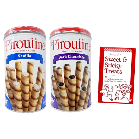 Pirouline Rolled Wafer Stick Cookie - Dark Chocolate, Vanilla - 2 Pack (14.1 oz) | MerlinsMart Zine