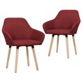 thumbnail image 1 of vidaXL Dining Chairs 2 pcs Wine Red Fabric, 1 of 4