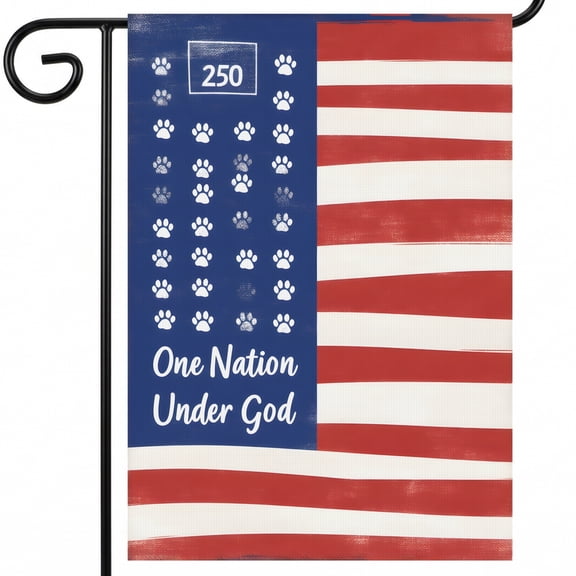 4th of July Garden Flags for Outside One Nation Under God Flag 250 Anniversary 28x40 Inch Outdoor Size
