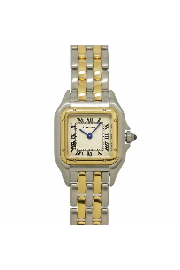 Pre-Owned Cartier Panthre SM 2-Row Two-Tone 84083242 Women's Watch Ivory 18K Yellow Gold...