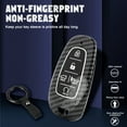 thumbnail image 3 of Xotic Tech Carbon Fiber Pattern Black Silicone Case Key Fob Cover Full Protector Holder w/Keychain Compatible with Hyundai Sonata Tucson Santa Fe 2020-2022 Keyless Entry Remote Key (5 Buttons, Black), 3 of 9