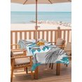 thumbnail image 2 of Outdoor Tablecloth with Umbrella Hole for Patio/Picnic/Party/Camping, Blue Leaves Waterproof Table Cloth Rectangle Table Cover Washable, Willow Leaf Abstract Plants Rustic Branch (54"x 80"), 2 of 8