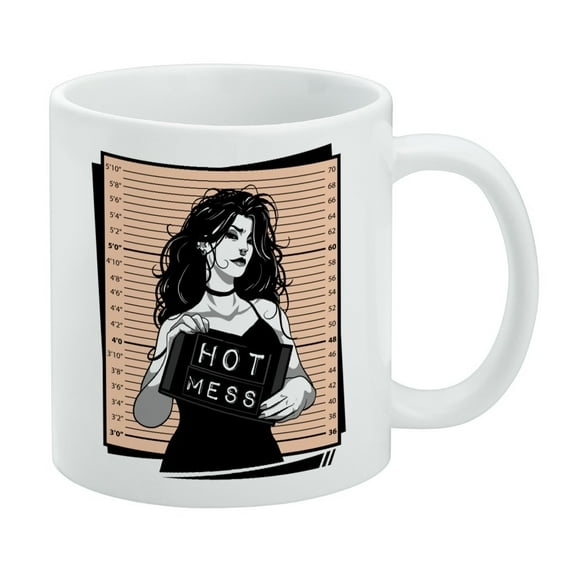Hot Mess Woman Mug Shot White Mug