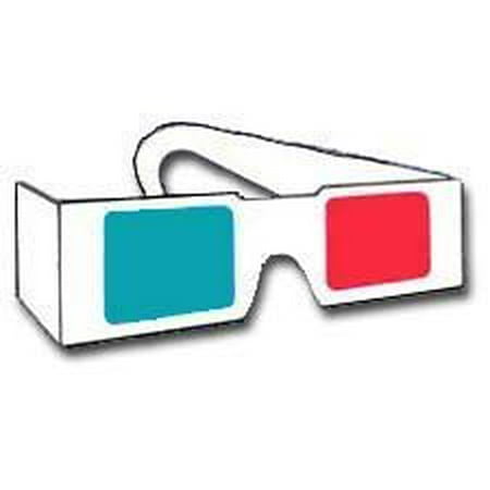 Internet On Tv - Red and CYAN Anaglyph Glasses (1 Pair, White), To be used for 3D viewing on internet, DVDs, VHS tapes and broadcast TV (anaglyph) By 3D Glasses ()