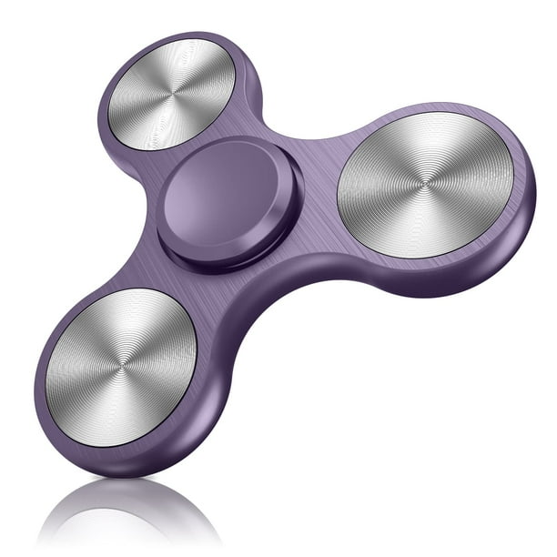 Fidget Spinner ATESSON de Acero Inoxidable Precisión Morado
