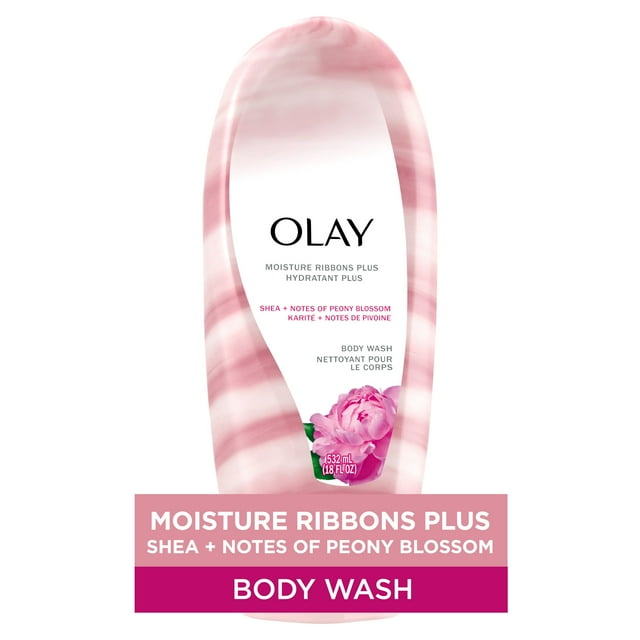 Nettoyant pour le corps Olay Moisture Ribbons plus Beurre de karité avec des notes de pivoine