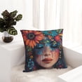 thumbnail image 6 of Fuzoiu Bohemian Colorful Flower Woman Print Square Pillow Cover,Hidden Zipper Design,Luxury Square Pillow Case, Throw Pillow,Couch Cushion-22"x22", 6 of 7