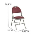 thumbnail image 5 of Flash Furniture 4 Pack HERCULES Series Ultra-Premium Triple Braced Burgundy Fabric Metal Folding Chair with Easy-Carry Handle, 5 of 8