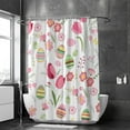 thumbnail image 2 of Coolnut Bath Shower Curtain Liners Eggs and Flowers 72x72in Polyester Waterproof with 12 Curtain Hooks, 2 of 6