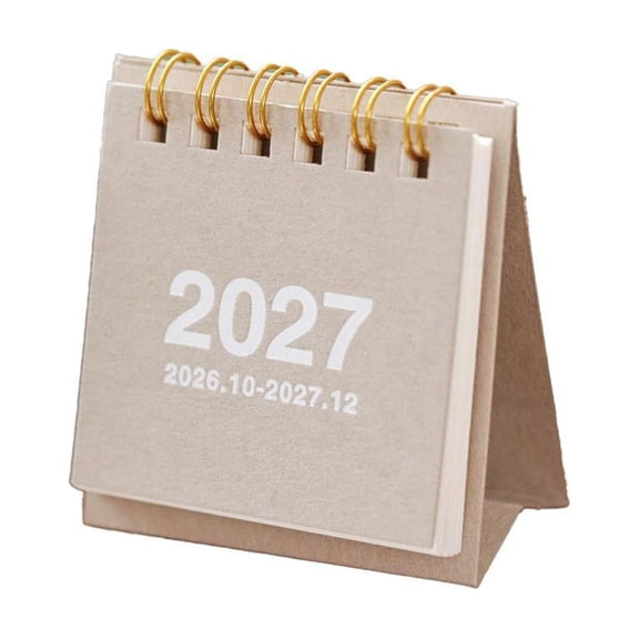 Mini Desk Calendar 2026-2027 15-Month, Small Desktop Planner Oct 2026-Dec 2027 for Home Office, Compact Size 2.76" x 2.56"
