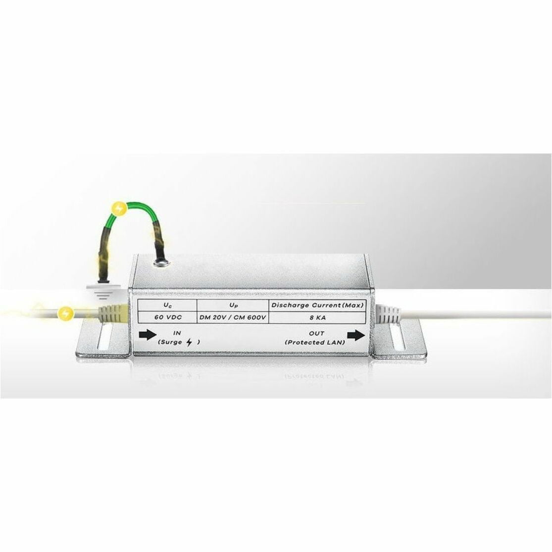 ZYXEL SURGEPRO-GE Ethernet Surge Protector - RJ-45 - RJ-45 - 1.62 VA - 60 V DC Input - Ethernet, PoE, RJ-45