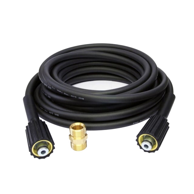 Manguera de lavadora de alta presión, manguera y acoplador de extensión, piezas de repuesto M22/22 mm hembra a macho 5800 PSI para pisos motocicletas 20M