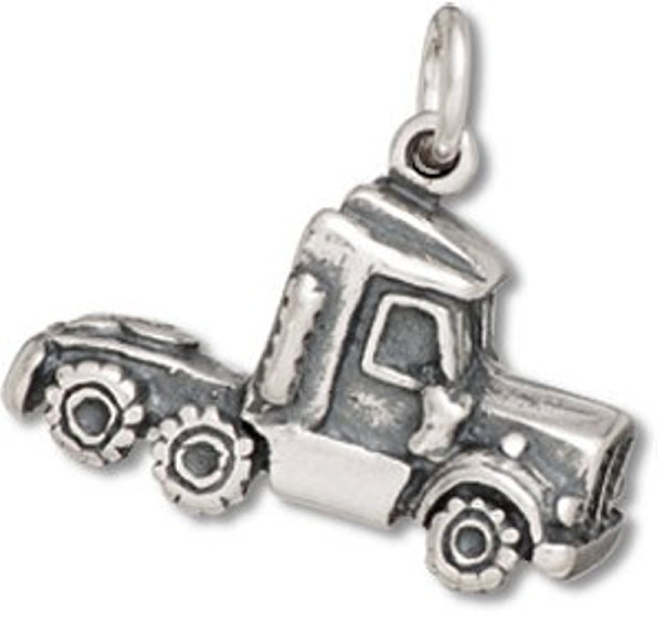Sterling Silver Womens 1mm Box Chain 3D Old 50s Style Truck Pendant Necklace 