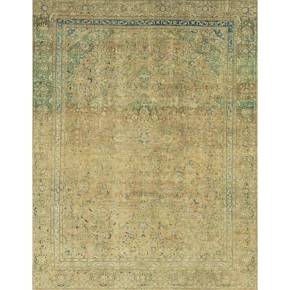 Ahgly Company Machine Washable Indoor Rectangle Abstract Metallic Gold Area Rugs, 6' x 9'