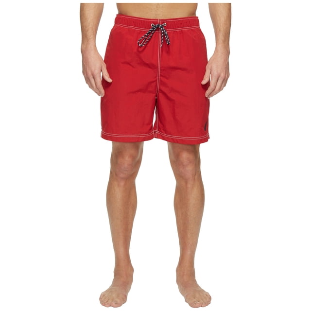 Traje de baño Nautica para hombre, estándar, liso, de secado rápido, rojo