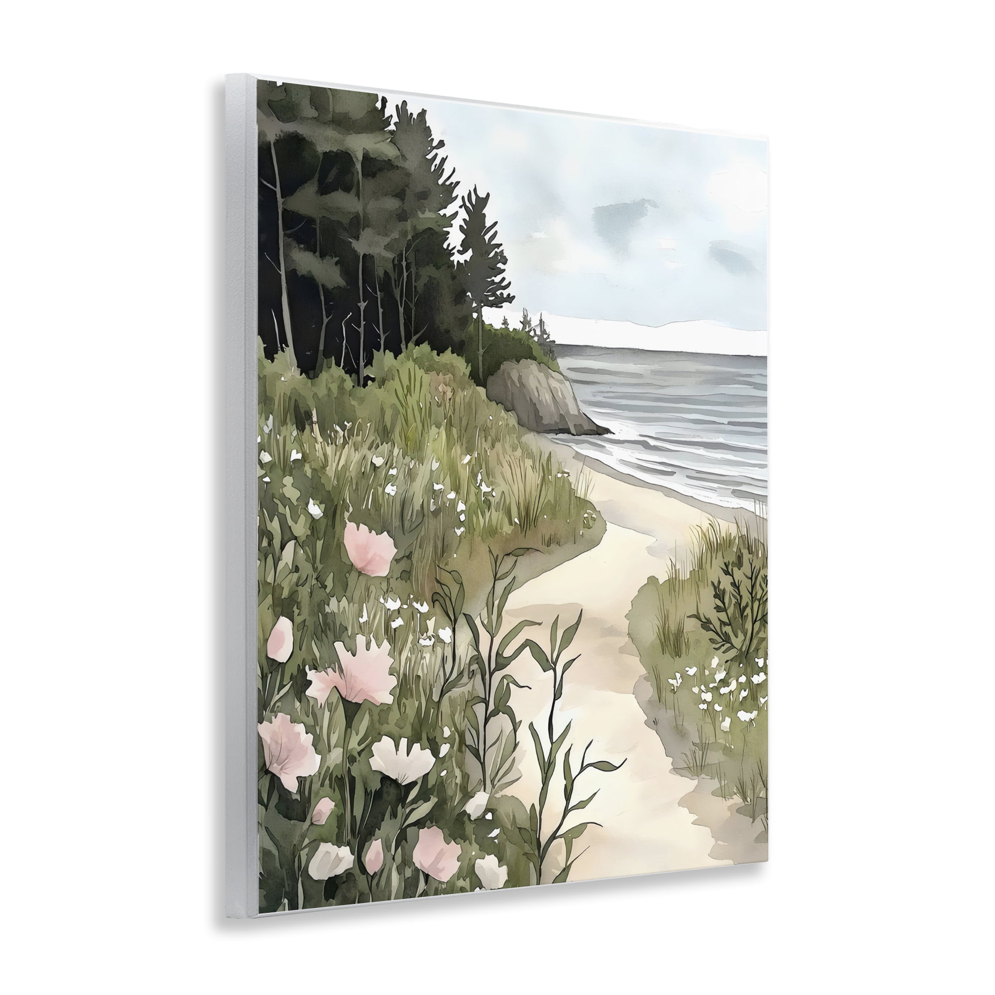 Stupell Industries Coastal Calm Floral Pathway Wall Plaque Art, design by Riley B