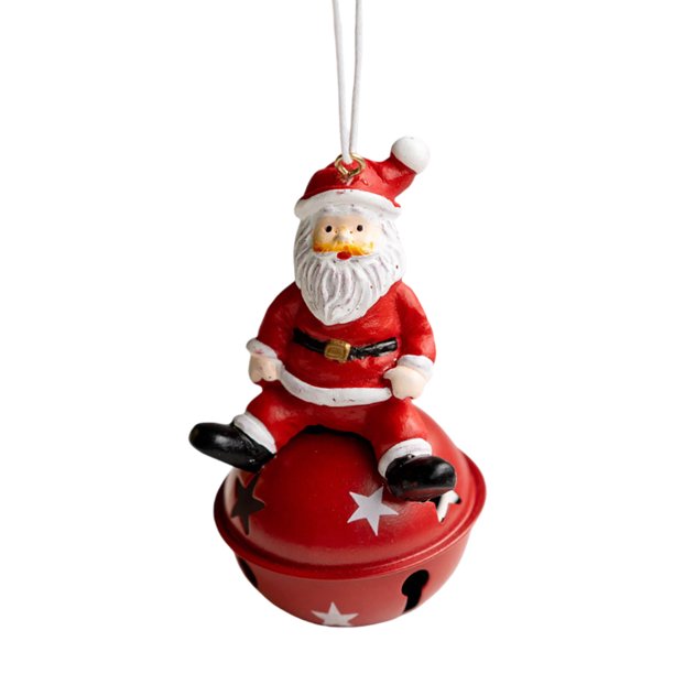Adorno de Papá Noel pequeño de metal para colgar en Navidad, colgante festivo para el hogar