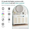 thumbnail image 2 of Sideboard Buffet Cabinet, 4 Rattan Doors 2 Drawers Accent Storage Cabinet, Console Table Coffee Bar w/Power Outlet & LED Light, Adjustable Shelves for Dining Living Room, Hallway, 2 of 7