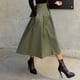thumbnail image 3 of Faldas con lazo de cintura alta para mujer, moda coreana, faldas midi de corte A lisas y amplias, faldas ajustadas que combinan con todo, 3 of 4