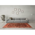 thumbnail image 3 of Ahgly Company Indoor Round Oriental Orange Industrial Area Rugs, 5' Round, 3 of 4