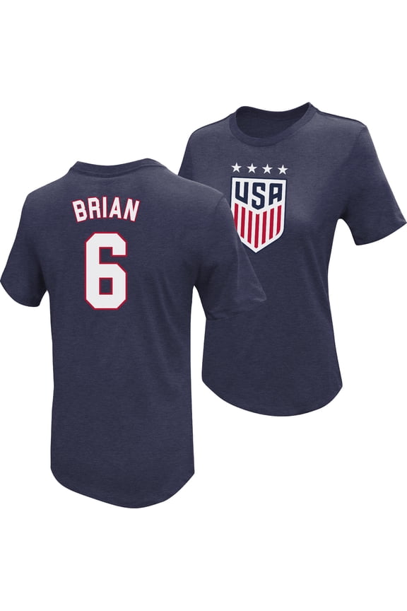 Unisex Morgan Brian Blue USWNT Player Name & Number T-Shirt