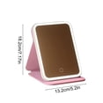 thumbnail image 3 of Todaioua Travel Makeup Mirror, Portable LED Lighted Makeup Mirror, Rotation Touch Screen Vanity Mirror, 60 LEDs, 3-Color Dimmable Lighting, Rechargeable Tabletop Folding Cosmetic Mirror, 3 of 7