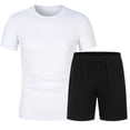 thumbnail image 3 of Men's Short Set 2 Piece Short Sleeve T Shirt & Shorts Summer Set Beach Wear Vacation Set, 3 of 4
