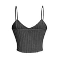 thumbnail image 4 of Lenpel Women's Tank Tops Spaghetti Strap V Neck Ribbed Knit Cropped Slim Sleeveless Shirts Soft Casual Camisole Tops, 4 of 5