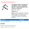 thumbnail image 2 of Front Upper Control Arm and Ball Joint Assembly Kit - 2 Piece - Compatible with 1997 - 2002 Ford Expedition 4WD (without Air Suspension) 1998 1999 2000 2001, 2 of 2