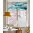 thumbnail image 4 of Turquoise Gold Marble Kitchen Valances for Windows Farmhouse Linen Window Valance Curtain for Living Room Window Treatment Modern Abstract Geometric Valance Rod Pocket Topper Drape, 42 x 18 Inch, 4 of 6