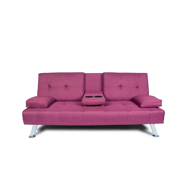 Futon Sofa Bed Couch Sleeper Yofe, Purple Sofa Bed