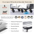 thumbnail image 6 of Reusable Grocery Bag on 5 Wheels, Foldable Rolling Tote Bag with Handle and Zipper Cover, Heavy Duty Shopping Cart for Laundry, Market & Trave (Sliver, Large_120L), 6 of 10