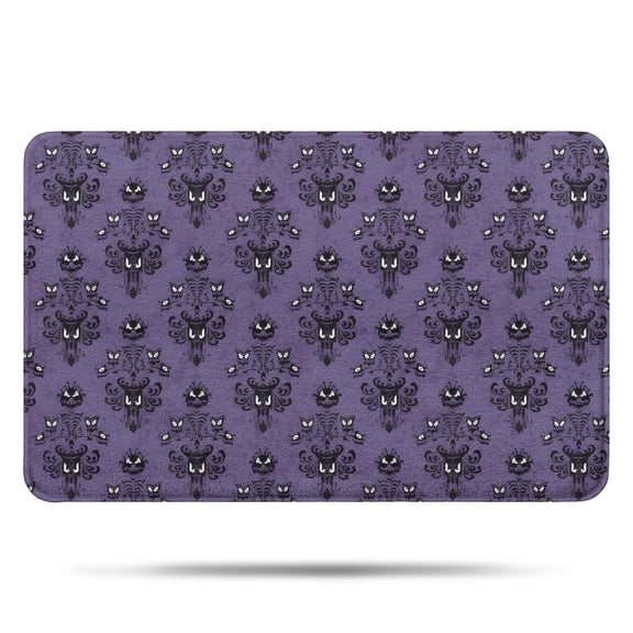 Purple Gothic Bat Pattern Bathroom Rugs Mat,Non Slip Microfiber Bathroom Rug,Rubber Backing,Soft Bathroom Mats for Bathroom Floor,Tub and Shower,17x27in(43x68cm)